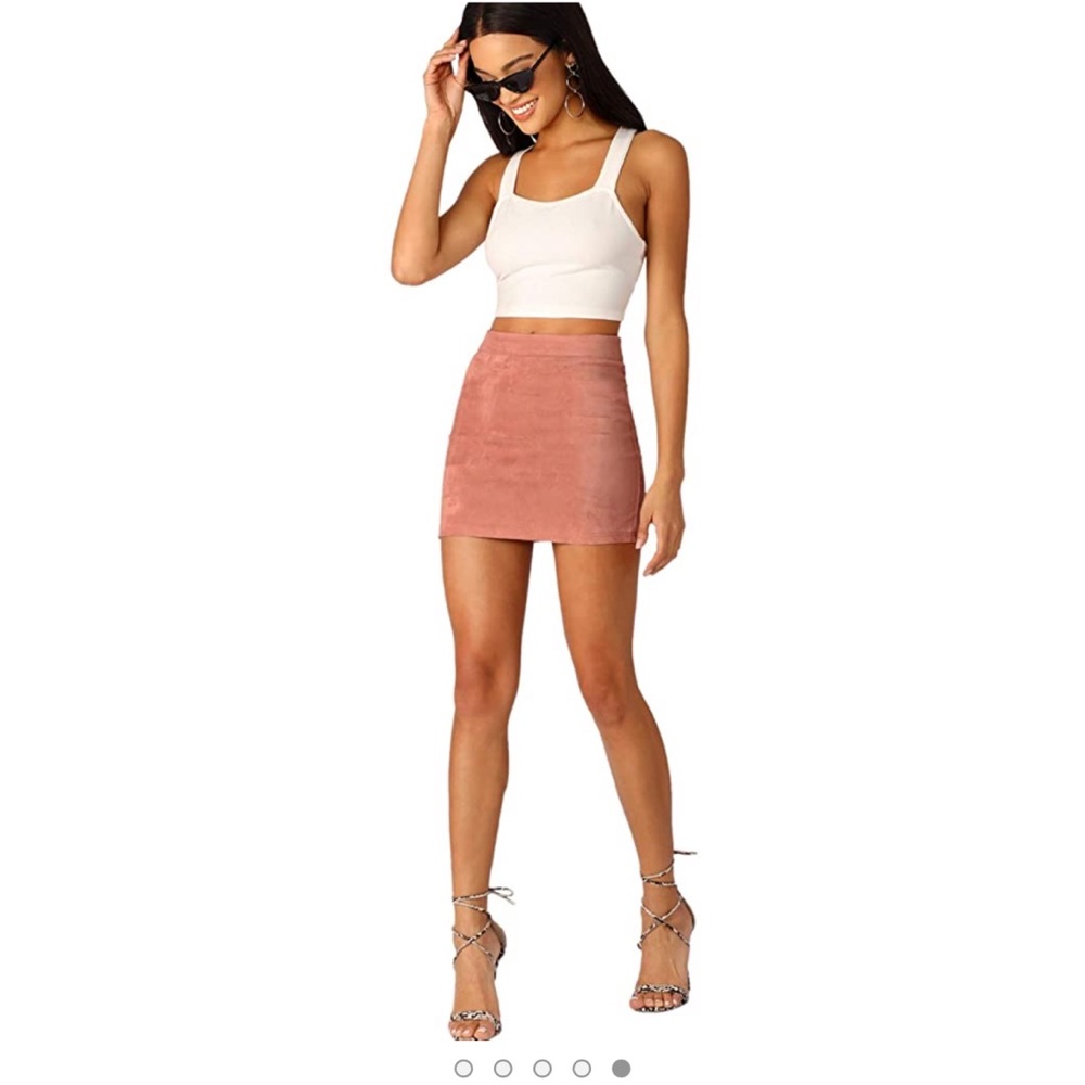Women's Solid Bodycon Faux Suede Mini Skirt